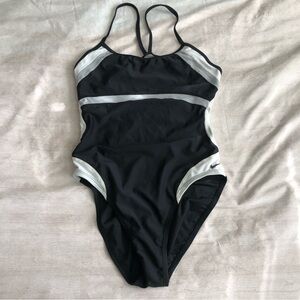 Nike Women’s Navy and White Swimsuit